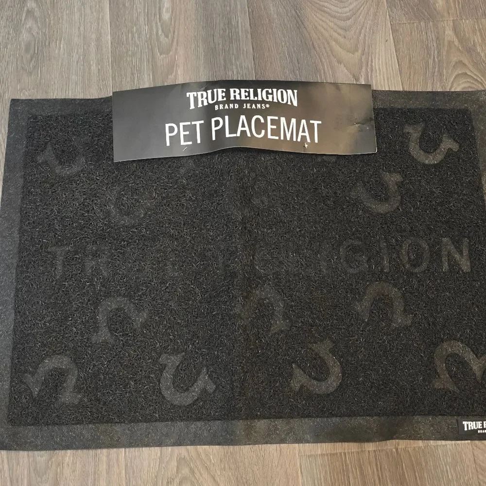 True Religion Waterproof Pet Placemat- Black
